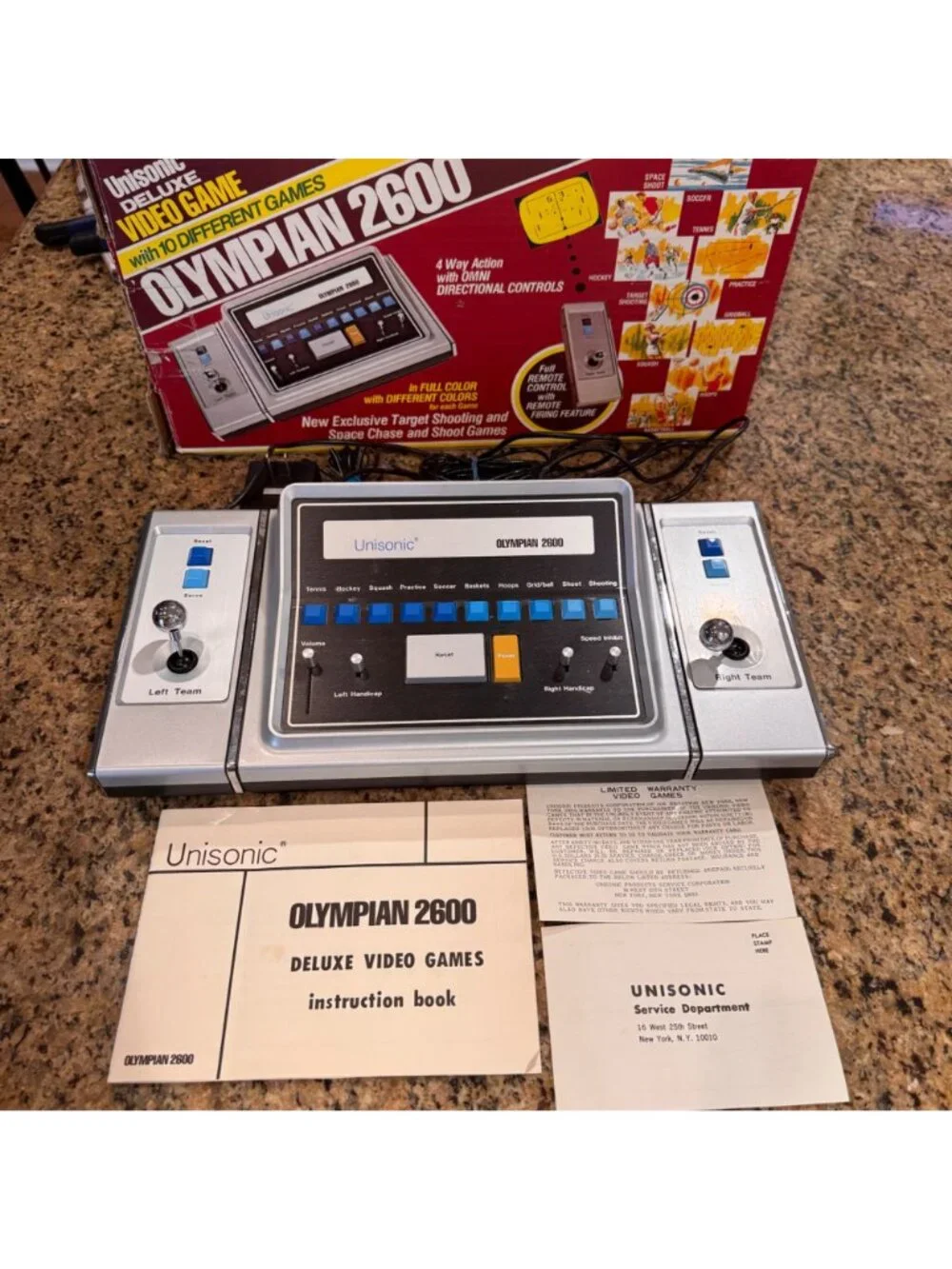 Unisonic Olympian 2600 Deluxe Video Game Console 2 Controllers 1978 Untested Jap